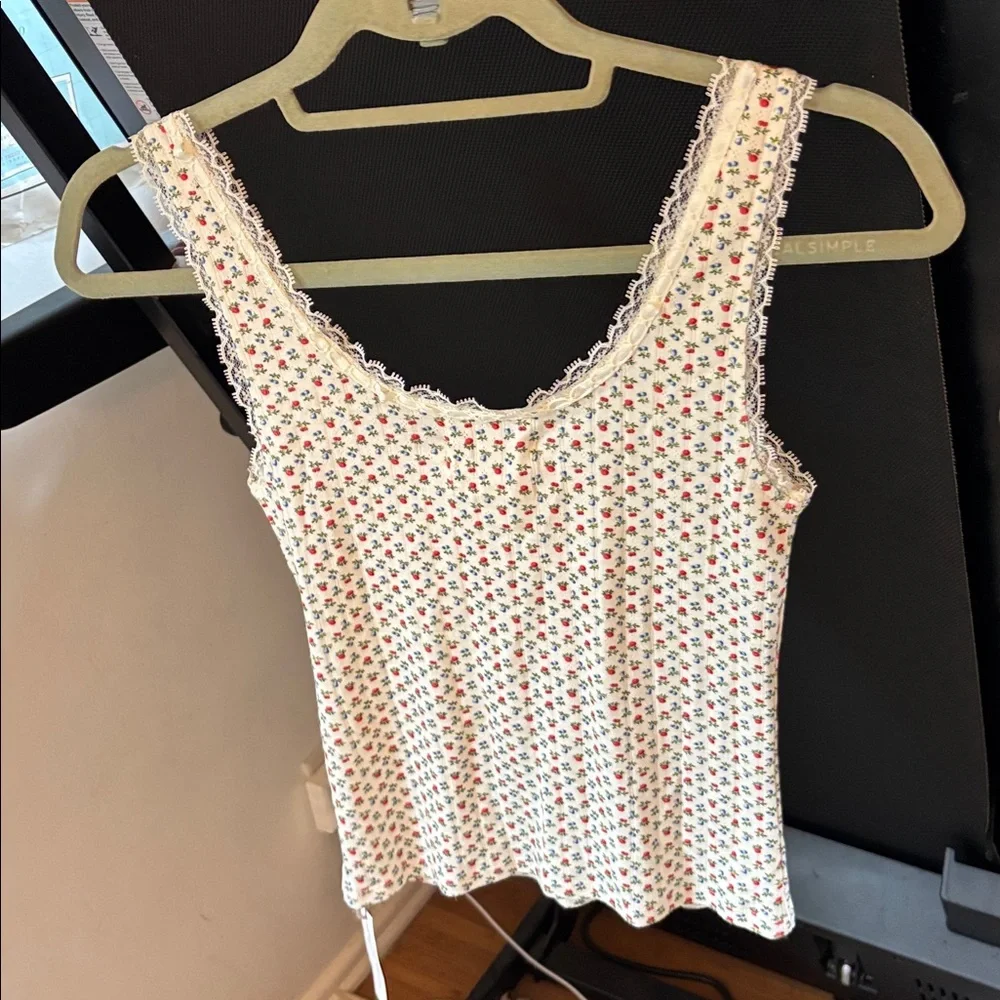 Christy Dawn Cream Tank Top with Small Floral Print - Picture 5 of 15